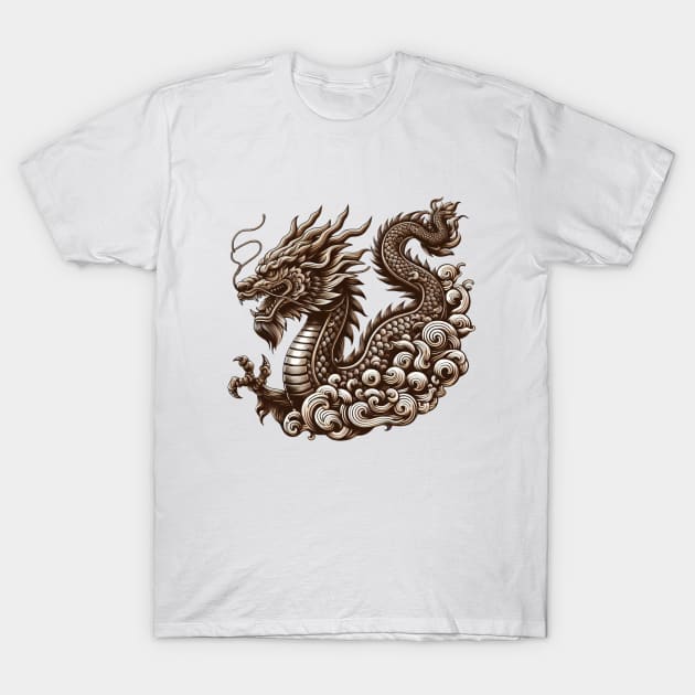 2024 Chinese New Year of the Wood Dragon T-Shirt by GalaxyGraffiti